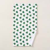 Feuilles de Bodhi vertes sur fond blanc (Serviette à main)