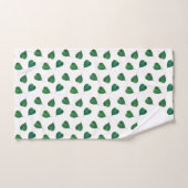 Feuilles de Bodhi vertes sur fond blanc (Serviette à main)