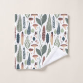 Feuilles de bois et motif de feuillage (Gant de toilette)
