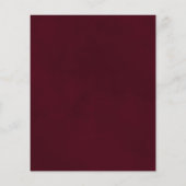 Feuilles de Bourgogne sur Grey Budget Mariage Menu (Dos)
