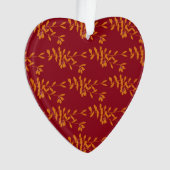 Feuilles de branches de silhouette orange sur roug (devant)