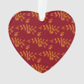 Feuilles de branches de silhouette orange sur roug (dos)