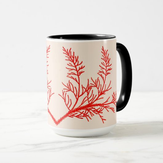 Feuilles de cèdre sur une Mug Combo (15 oz.) (Devant droit)
