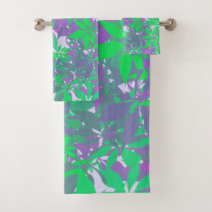 Feuilles de châtaignes verts et violets 