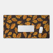 Feuilles de chêne automnal sur brun foncé (Clavier et souris)