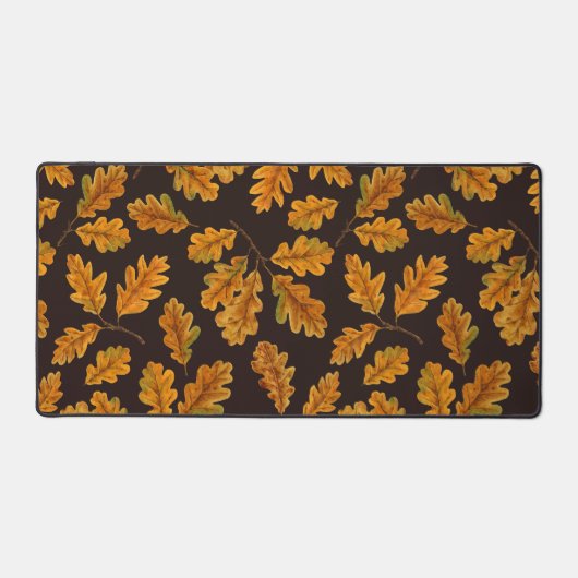 Feuilles de chêne automnal sur brun foncé (Recto)