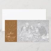 Feuilles De Chêne D'Automne Juste Marié Carte phot (Devant / Derrière)