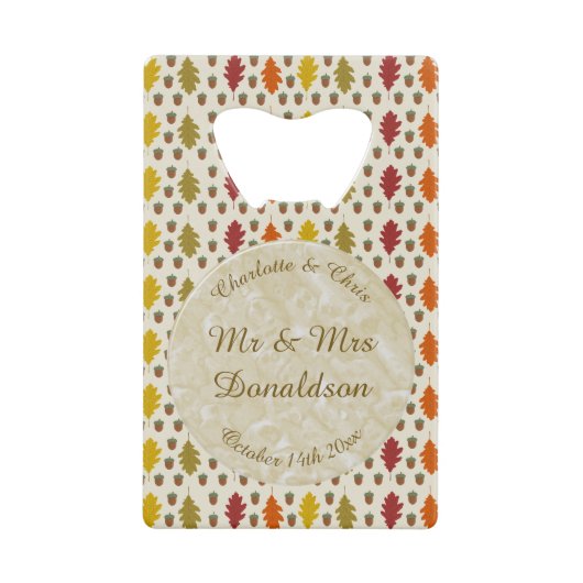 Feuilles de chêne et Acorns Automne Mariage d'auto (Devant)