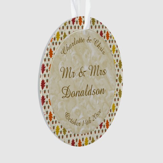 Feuilles de chêne et Acorns Automne Mariage d'auto (devant)