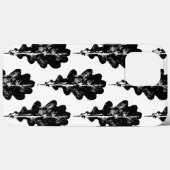 Feuilles de chêne noir et blanc Imprimer coque iph (Verso (horizontal))