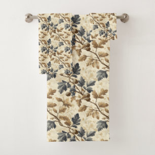 Feuilles de chêne vintage Bleu et or élégant