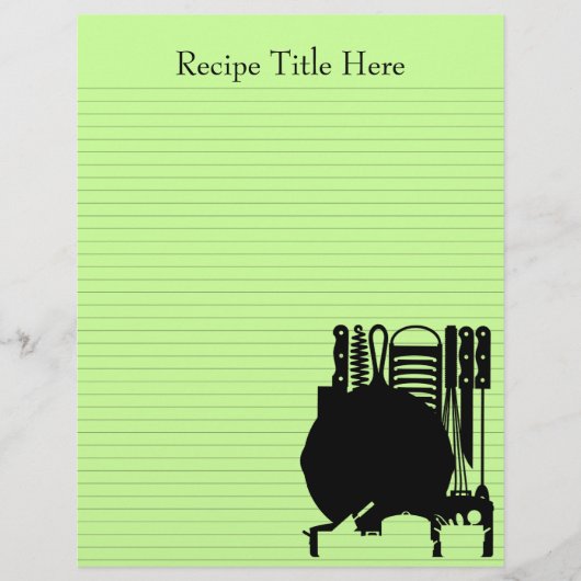 Feuilles de Classeur de recette 8.5x11 personnalis (Devant)
