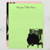 Feuilles de Classeur de recette 8.5x11 personnalis (Devant / Derrière)