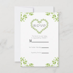 Feuilles de cœur vert shabby chic verdure réponse