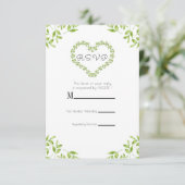 Feuilles de cœur vert shabby chic verdure réponse  (Debout devant)