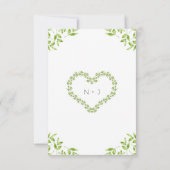 Feuilles de cœur vert shabby chic verdure réponse  (Dos)