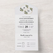 Feuilles de couronne d'or tous en un Faire-part de (À l'intérieur)