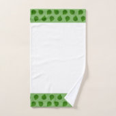 Feuilles de Crassula sur fond vert et blanc (Serviette à main)