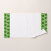 Feuilles de Crassula sur fond vert et blanc (Serviette à main)