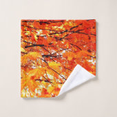 Feuilles de érable orange Saison Automne (Gant de toilette)