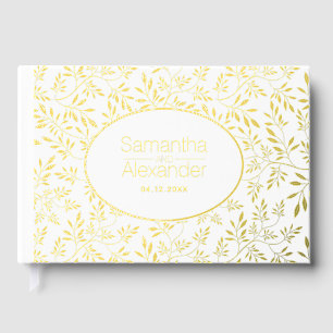 Feuilles de feuille d'or moderne et mariage de cad
