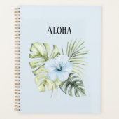 Feuilles de fleur d'hibiscus bleu clair tropical A (Devant)