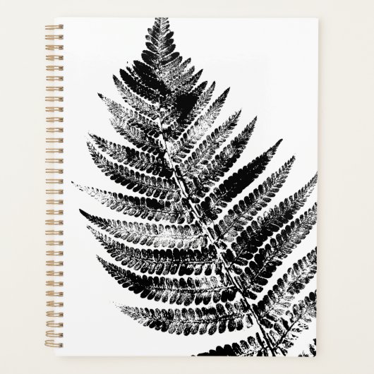 Feuilles de fougère noir et blanc (Devant)