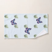 Feuilles de fougères et papillons (Serviette à main)