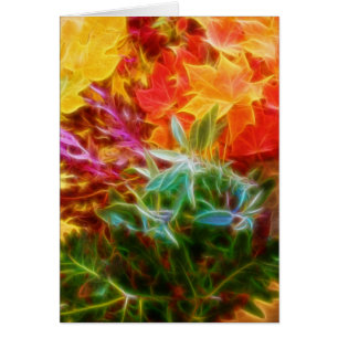 Feuilles de fractale d'automne Arc-en-ciel