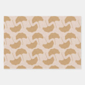 Feuilles de Ginkgo Texturées Terre Cuite & Crème (Devant 3)