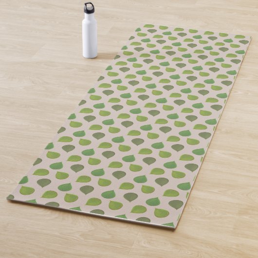 Feuilles de Jade sur Tapis de Yoga Beige (En situation)