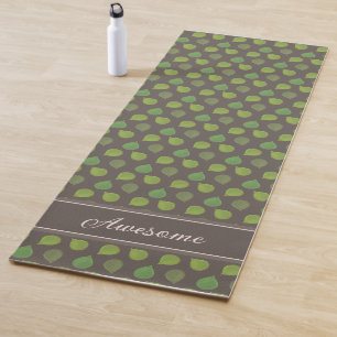 Feuilles de Jade sur Tapis de Yoga Marron