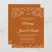 Feuilles de jardin Burnt Orange Mariage de automne (Devant / Derrière)