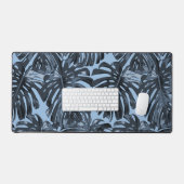 Feuilles de jungle tropicales Monstera bleu foncé (Clavier et souris)