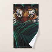 Feuilles de la jungle verte de Tiger (Serviette à main)