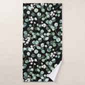 Feuilles de l'Eucalyptus : Motif de fleurs blanche (Serviette de bain)