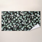 Feuilles de l'Eucalyptus : Motif de fleurs blanche (Serviette de bain)