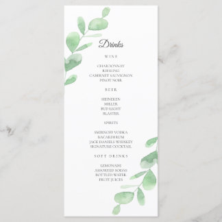 Feuilles de l'Eucalyptus Vert. Menu Barre mariage 