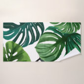 Feuilles de Monstera Aquarelle Botanique Moderne (Serviette de bain)