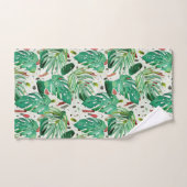feuilles de Monstera et feuilles de palmiers sur l (Serviette à main)