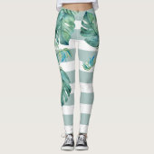 Feuilles de Monstera Leggings Tropicaux (Devant)