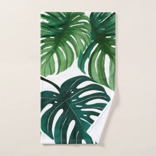 Feuilles de Monstera | Serviette de main simple mo (Serviette à main)