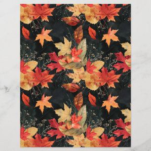 Feuilles de motif d'automne et citrouilles