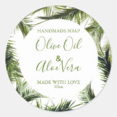 Feuilles de motifs floraux de Étiquette de savon p (Devant)