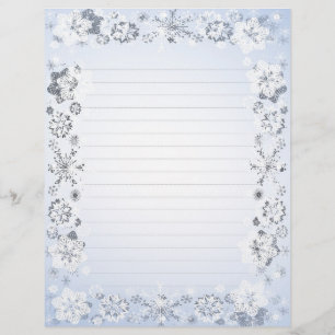 Feuilles de neige Papier à écriture linéaire