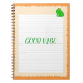 Feuilles de page de cahier avec grenouille, cahier (Devant)