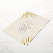 Feuilles de palme blanc crème Foil Invitation (Rotation)