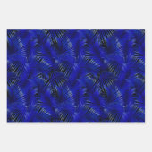 Feuilles de palme bleu sur Black Tropical (Devant)