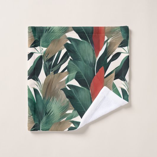 Feuilles de palme dans les tons muets (Gant de toilette)