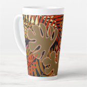 Feuilles de palme en marron, noir orange Latte Mug (Angle gauche)
